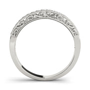 Vintage-Inspired Milgrain Half Eternity Ring in Gold & Platinum