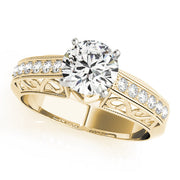 Eternal Antique Round Diamond Engagement Ring in 10K/14K gold and platinum with certified lab-grown or natural diamonds