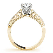 Eternal Antique Round Diamond Engagement Ring in 10K/14K gold and platinum with certified lab-grown or natural diamonds