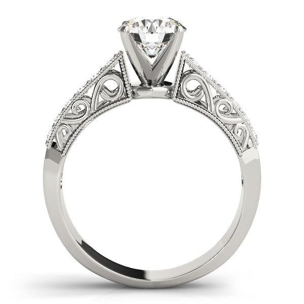 Eternal Antique Round Diamond Engagement Ring in 10K/14K gold and platinum with certified lab-grown or natural diamonds