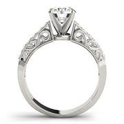 Eternal Antique Round Diamond Engagement Ring in 10K/14K gold and platinum with certified lab-grown or natural diamonds