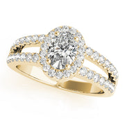 Enchanted Halo Oval Diamond Engagement Ring in 10K/14K gold and platinum with certified lab-grown or natural diamonds