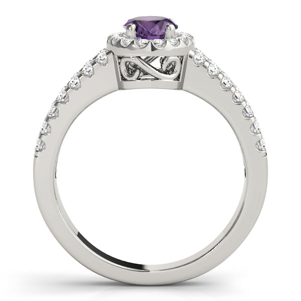 Enchanted Halo Oval Diamond Engagement Ring in 10K/14K gold and platinum with certified lab-grown or natural diamonds