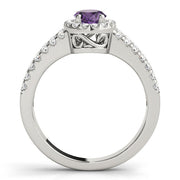 Enchanted Halo Oval Diamond Engagement Ring in 10K/14K gold and platinum with certified lab-grown or natural diamonds