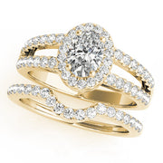 Enchanted Halo Oval Diamond Engagement Ring in 10K/14K gold and platinum with certified lab-grown or natural diamonds