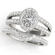 Enchanted Halo Oval Diamond Engagement Ring in 10K/14K gold and platinum with certified lab-grown or natural diamonds