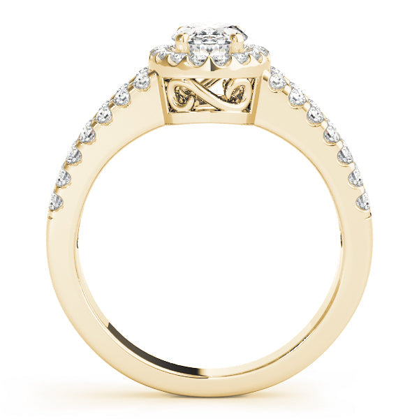 Enchanted Halo Oval Diamond Engagement Ring in 10K/14K gold and platinum with certified lab-grown or natural diamonds