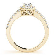 Enchanted Halo Oval Diamond Engagement Ring in 10K/14K gold and platinum with certified lab-grown or natural diamonds