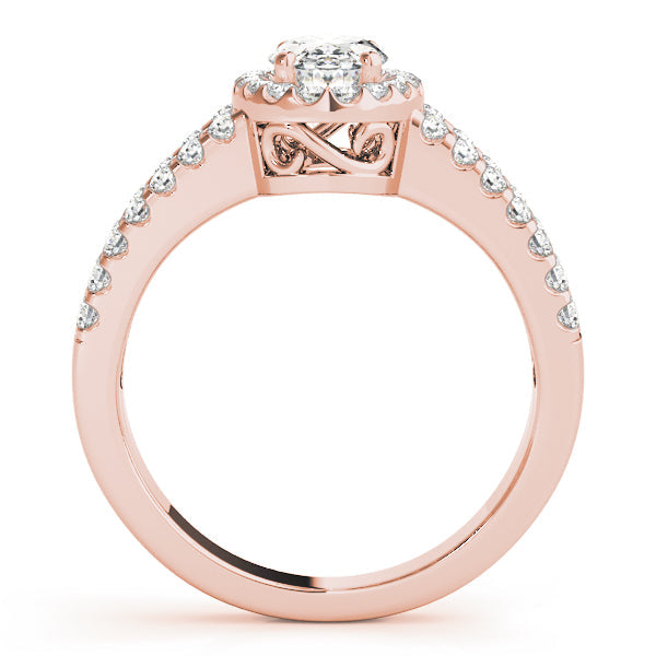 Enchanted Halo Oval Diamond Engagement Ring in 10K/14K gold and platinum with certified lab-grown or natural diamonds