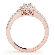 Enchanted Halo Oval Diamond Engagement Ring in 10K/14K gold and platinum with certified lab-grown or natural diamonds