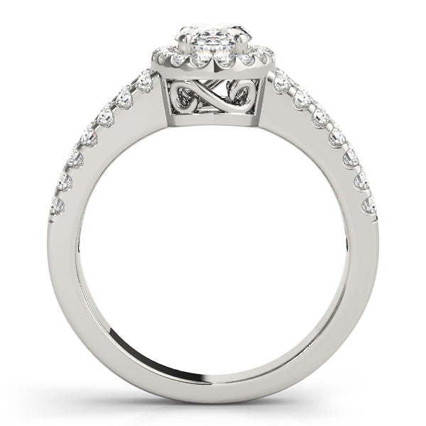 Enchanted Halo Oval Diamond Engagement Ring in 10K/14K gold and platinum with certified lab-grown or natural diamonds