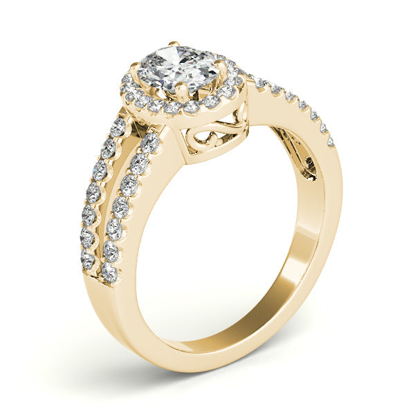 Enchanted Halo Oval Diamond Engagement Ring in 10K/14K gold and platinum with certified lab-grown or natural diamonds