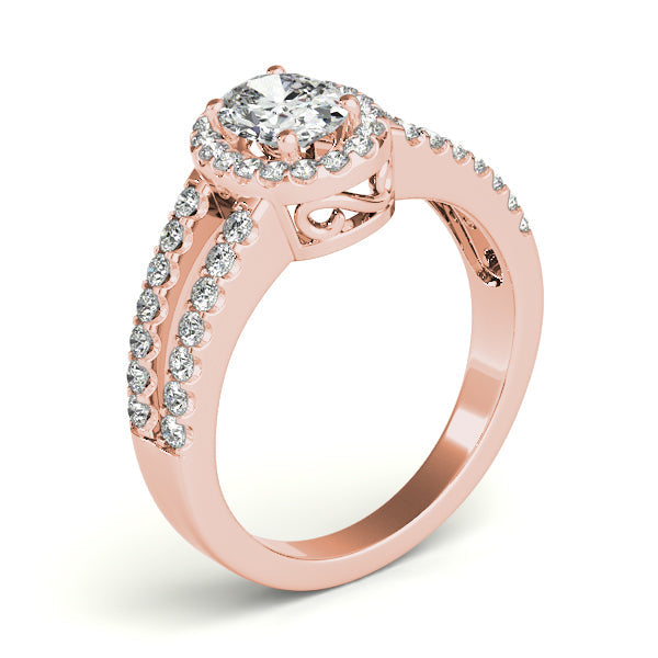 Enchanted Halo Oval Diamond Engagement Ring in 10K/14K gold and platinum with certified lab-grown or natural diamonds