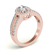 Enchanted Halo Oval Diamond Engagement Ring in 10K/14K gold and platinum with certified lab-grown or natural diamonds