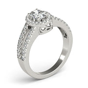 Enchanted Halo Oval Diamond Engagement Ring in 10K/14K gold and platinum with certified lab-grown or natural diamonds