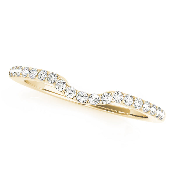 Shared Prong Curved Half Eternity Ring in 10K/14K gold and platinum with certified lab-grown or natural diamonds