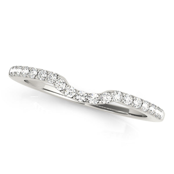 Shared Prong Curved Half Eternity Ring in Gold & Platinum