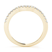 Shared Prong Curved Half Eternity Ring in Gold & Platinum