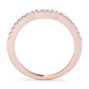 Shared Prong Curved Half Eternity Ring in Gold & Platinum