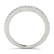 Shared Prong Curved Half Eternity Ring in Gold & Platinum
