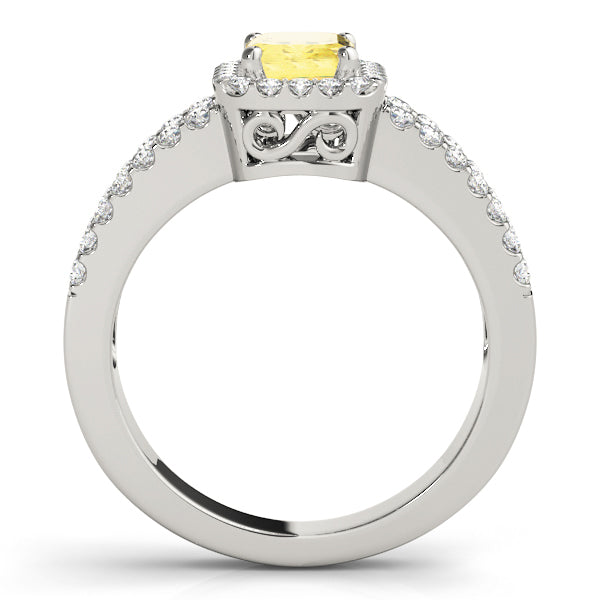 Devoted Halo Emerald Diamond Engagement Ring in 10K/14K gold and platinum with certified lab-grown or natural diamonds