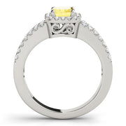 Devoted Halo Emerald Diamond Engagement Ring in 10K/14K gold and platinum with certified lab-grown or natural diamonds