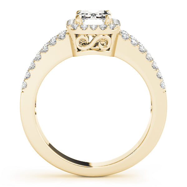 Devoted Halo Emerald Diamond Engagement Ring in 10K/14K gold and platinum with certified lab-grown or natural diamonds