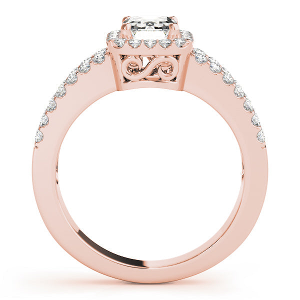 Devoted Halo Emerald Diamond Engagement Ring in 10K/14K gold and platinum with certified lab-grown or natural diamonds