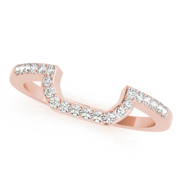 Prong Set Curved Half Eternity Ring in Gold & Platinum