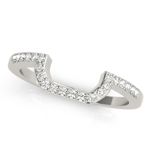 Prong Set Curved Half Eternity Ring in Gold & Platinum