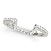 Prong Set Curved Half Eternity Ring in Gold & Platinum