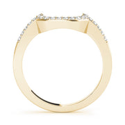 Prong Set Curved Half Eternity Ring in Gold & Platinum
