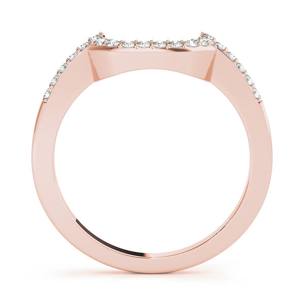 Prong Set Curved Half Eternity Ring in Gold & Platinum