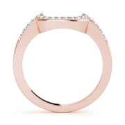 Prong Set Curved Half Eternity Ring in Gold & Platinum