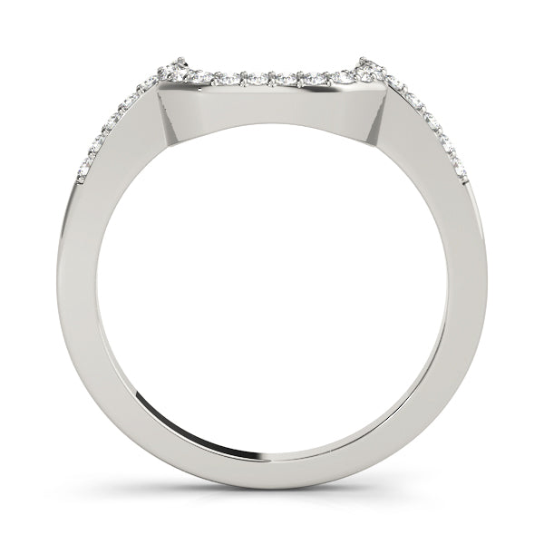 Prong Set Curved Half Eternity Ring in Gold & Platinum