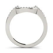 Prong Set Curved Half Eternity Ring in Gold & Platinum