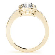 Adored Halo Emerald Diamond Engagement Ring in 10K/14K gold and platinum with certified lab-grown or natural diamonds