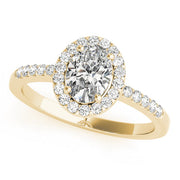 Resplendent Halo Oval Diamond Engagement Ring in 10K/14K gold and platinum with certified lab-grown or natural diamonds