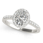 Resplendent Halo Oval Diamond Engagement Ring in 10K/14K gold and platinum with certified lab-grown or natural diamonds