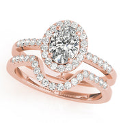 Prong Set Curved Half Eternity Ring in Gold & Platinum