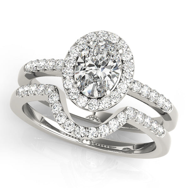 Resplendent Halo Oval Diamond Engagement Ring in 10K/14K gold and platinum with certified lab-grown or natural diamonds