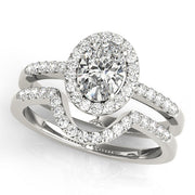 Resplendent Halo Oval Diamond Engagement Ring in 10K/14K gold and platinum with certified lab-grown or natural diamonds