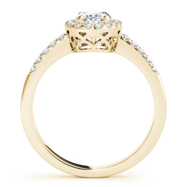 Resplendent Halo Oval Diamond Engagement Ring in 10K/14K gold and platinum with certified lab-grown or natural diamonds