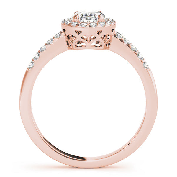Prong Set Curved Half Eternity Ring in Gold & Platinum