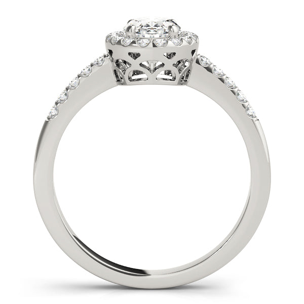 Resplendent Halo Oval Diamond Engagement Ring in 10K/14K gold and platinum with certified lab-grown or natural diamonds