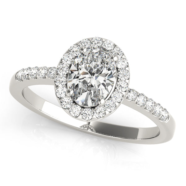 Prong Set Curved Half Eternity Ring in Gold & Platinum