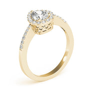 Brilliant Halo Pear Diamond Engagement Ring in 10K/14K gold and platinum with certified lab-grown or natural diamonds