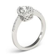 Brilliant Halo Pear Diamond Engagement Ring in 10K/14K gold and platinum with certified lab-grown or natural diamonds