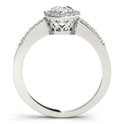Brilliant Halo Pear Diamond Engagement Ring in 10K/14K gold and platinum with certified lab-grown or natural diamonds
