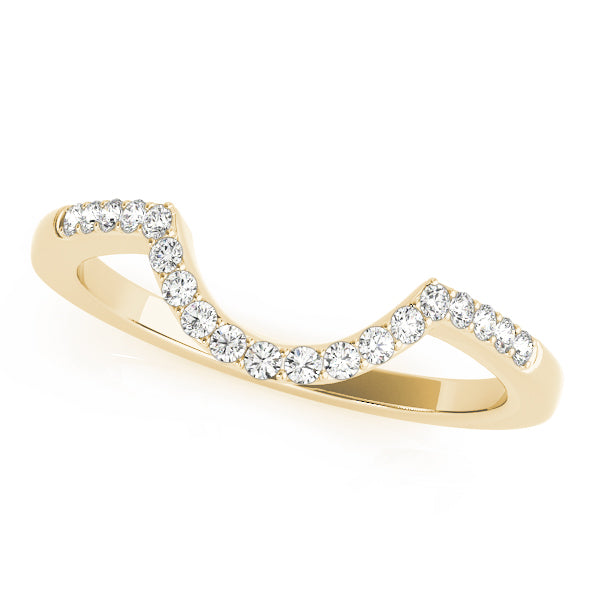 Single Row Curved Half Eternity Ring in 10K/14K gold and platinum with certified lab-grown or natural diamonds